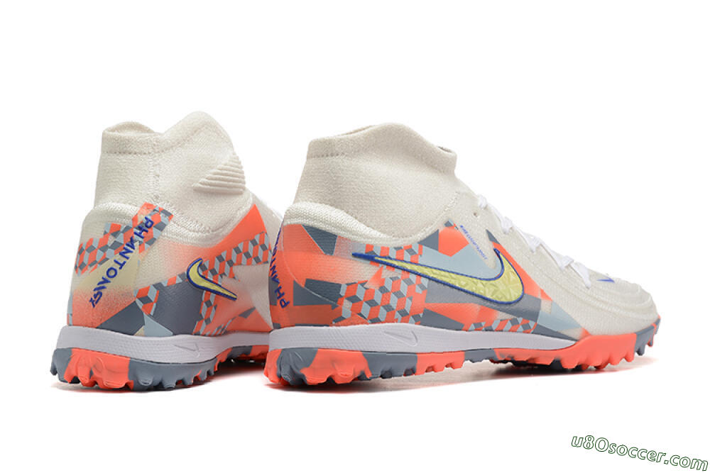 Nike Phantom Luna 2 Elite TF Artificial Turf Soccer Shoes - White/Pink/Yellow 9
