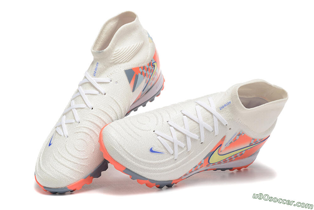 Nike Phantom Luna 2 Elite TF Artificial Turf Soccer Shoes - White/Pink/Yellow 6