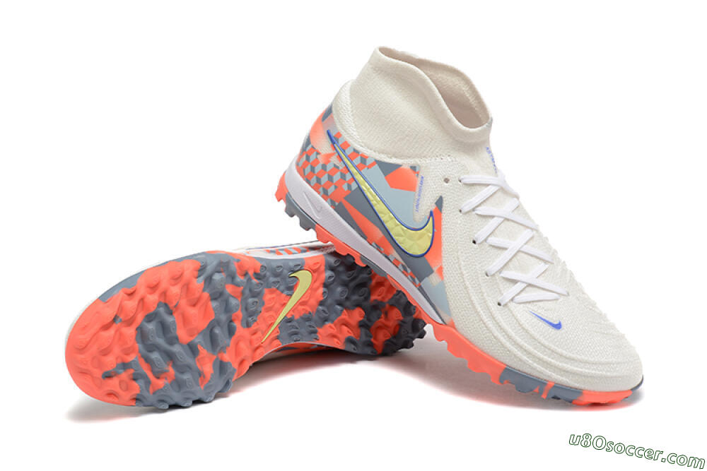 Nike Phantom Luna 2 Elite TF Artificial Turf Soccer Shoes - White/Pink/Yellow 4