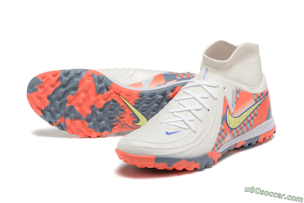 Nike Phantom Luna 2 Elite TF Artificial Turf Soccer Shoes - White/Pink/Yellow 3