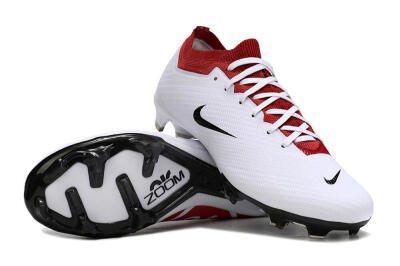 Nike Air Zoom Mercurial Vapor 15 Elite FG Firm Ground Soccer Cleats - White/Black/Red