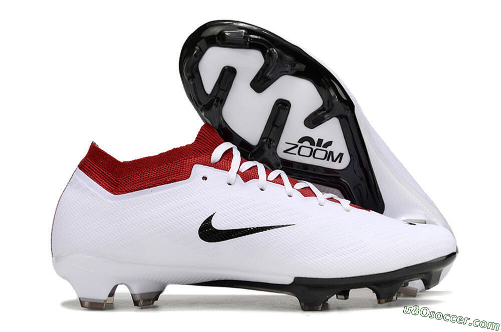 Nike Air Zoom Mercurial Vapor 15 Elite FG Firm Ground Soccer Cleats - White/Black/Red 1