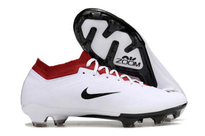Nike Air Zoom Mercurial Vapor 15 Elite FG Firm Ground Soccer Cleats - White/Black/Red
