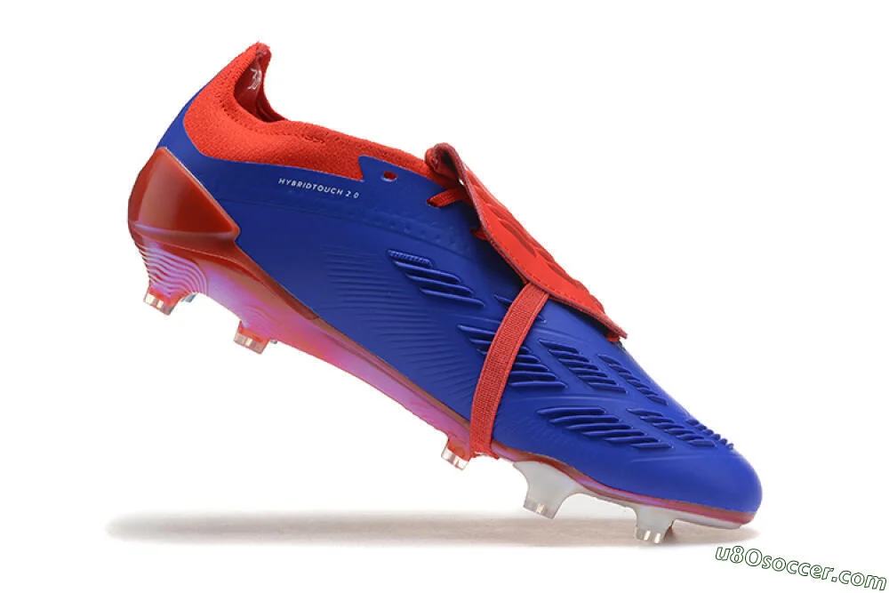 Elite Foldover Tongue FG Soccer Cleats in Blue/White/Red Colorway
