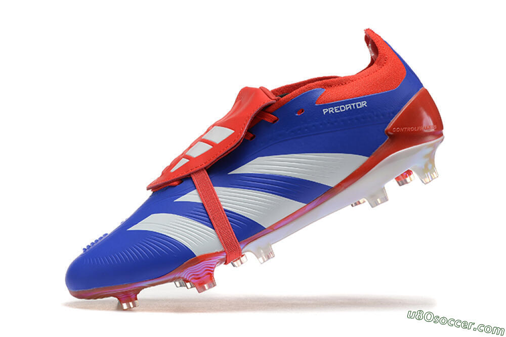 Adidas Predator Elite Foldover Tongue FG Firm Ground Soccer Cleats - Blue/White/Red 9