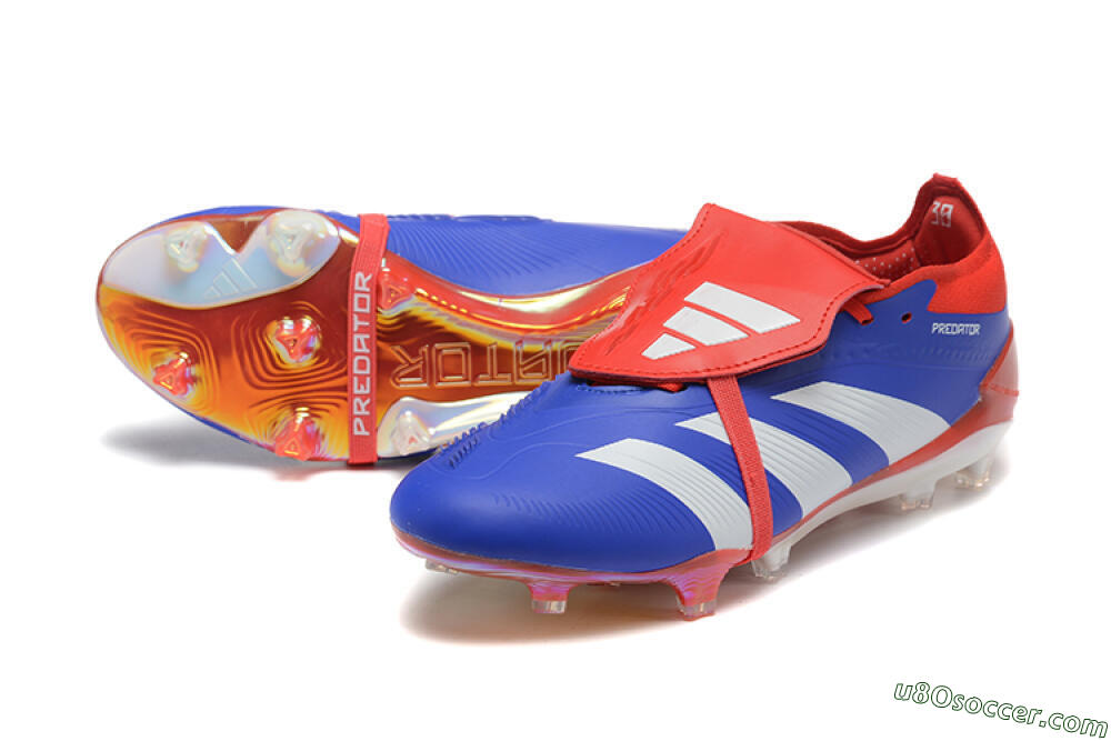 Adidas Predator Elite Foldover Tongue FG Firm Ground Soccer Cleats - Blue/White/Red 3