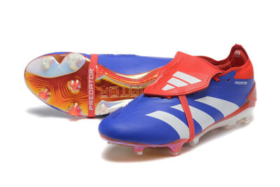 Adidas Predator Elite Foldover Tongue FG Firm Ground Soccer Cleats - Blue/White/Red