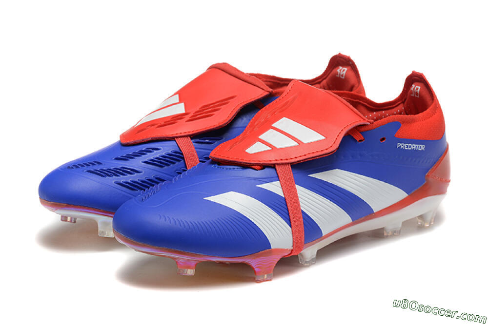 Adidas Predator Elite Foldover Tongue FG Firm Ground Soccer Cleats - Blue/White/Red 5