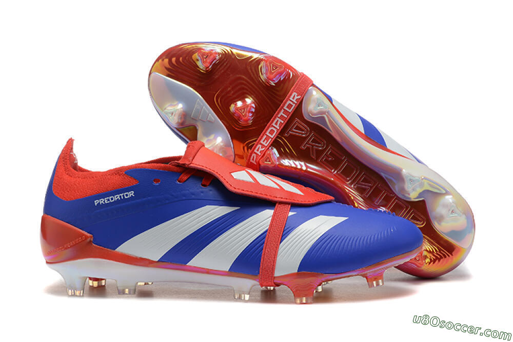 Adidas Predator Elite Foldover Tongue FG Firm Ground Soccer Cleats - Blue/White/Red 1