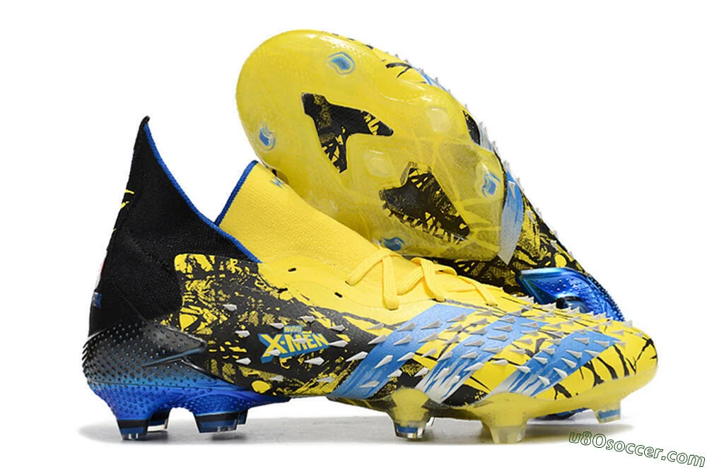 Yellow, Blue, Black FG Soccer Cleats - Predator Freak.1