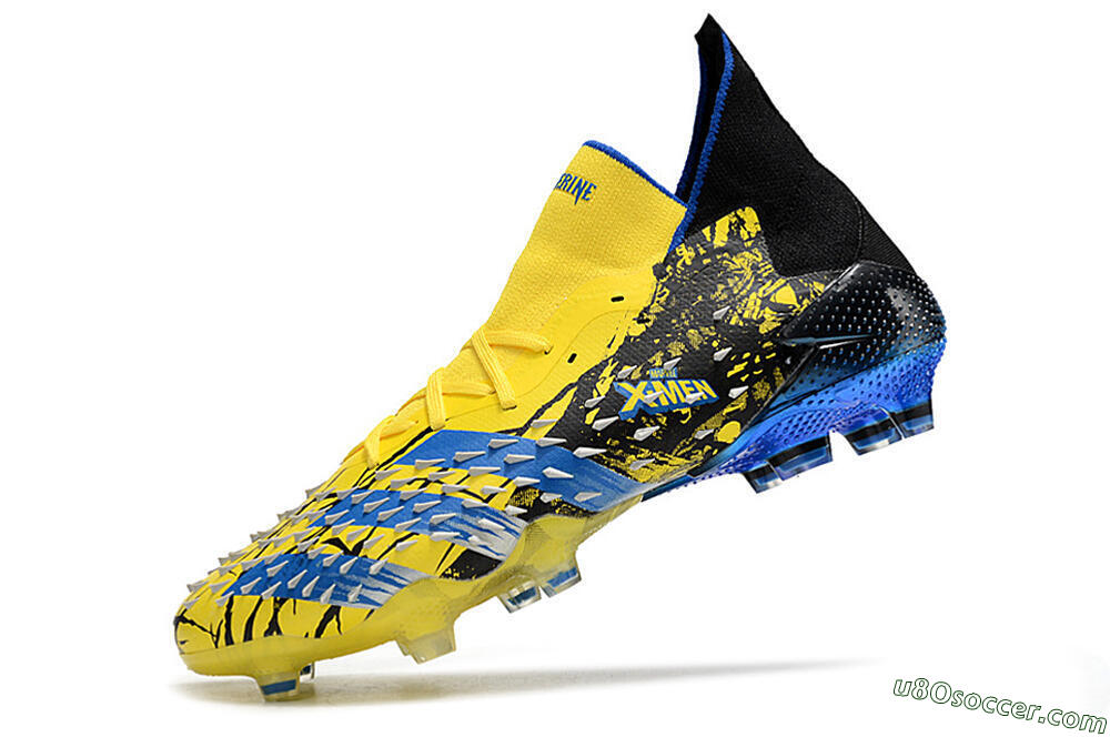 Adidas Predator Freak.1 Marvel FG Firm Ground Soccer Cleats - Yellow/Blue/Black 6