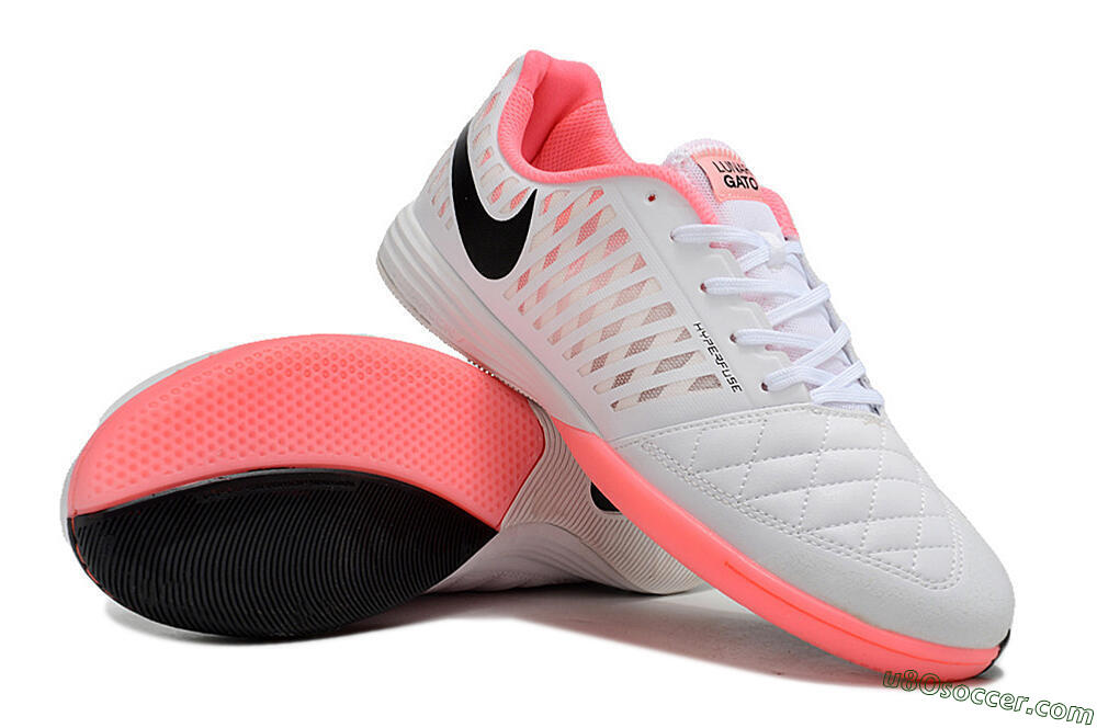 Nike Lunar Gato 2 IC Indoor & Futsal Soccer Shoes - White/Pink/Black 3