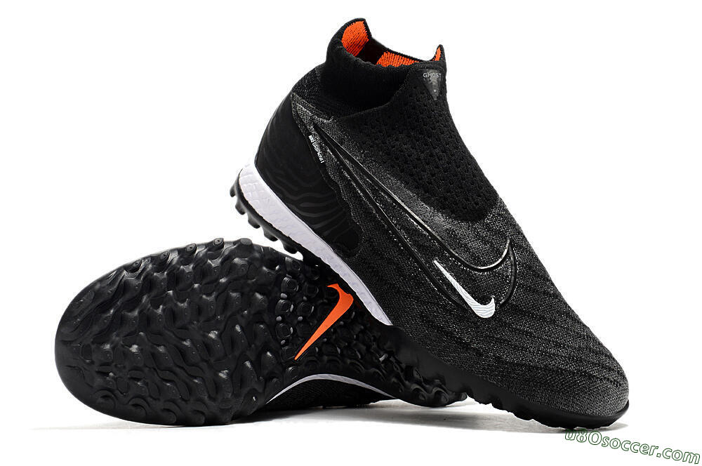 Nike Phantom GX Elite DF Black Pack TF Artificial Turf Soccer Shoes - Black/White/Orange 3