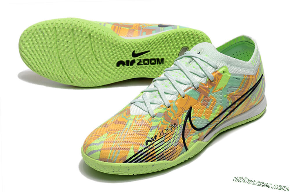 Nike Air Zoom Mercurial Vapor 15 Elite IC Futsal/Indoor Soccer Shoes - Green/Orange/Black 3