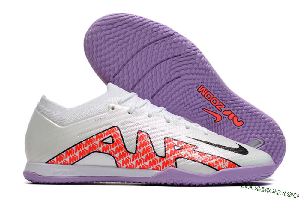 Nike Air Zoom Mercurial Vapor 15 Elite IC Futsal/Indoor Soccer Shoes - White/Red/Black 1