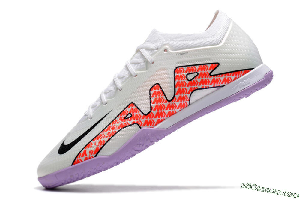 Nike Air Zoom Mercurial Vapor 15 Elite IC Futsal/Indoor Soccer Shoes - White/Red/Black 5