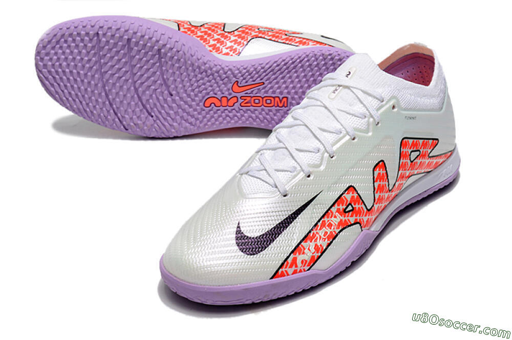 Nike Air Zoom Mercurial Vapor 15 Elite IC Futsal/Indoor Soccer Shoes - White/Red/Black 3