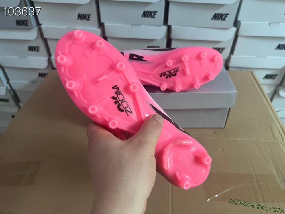 Nike Air Zoom Mercurial Vapor 15 Elite FG Artificial Grass Soccer Cleats - Pink/Black