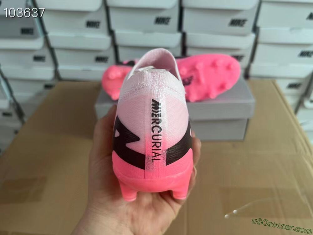 Nike Air Zoom Mercurial Vapor 15 Elite FG Artificial Grass Soccer Cleats - Pink/Black