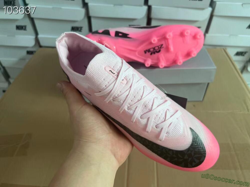 Nike Air Zoom Mercurial Vapor 15 Elite FG Artificial Grass Soccer Cleats - Pink/Black