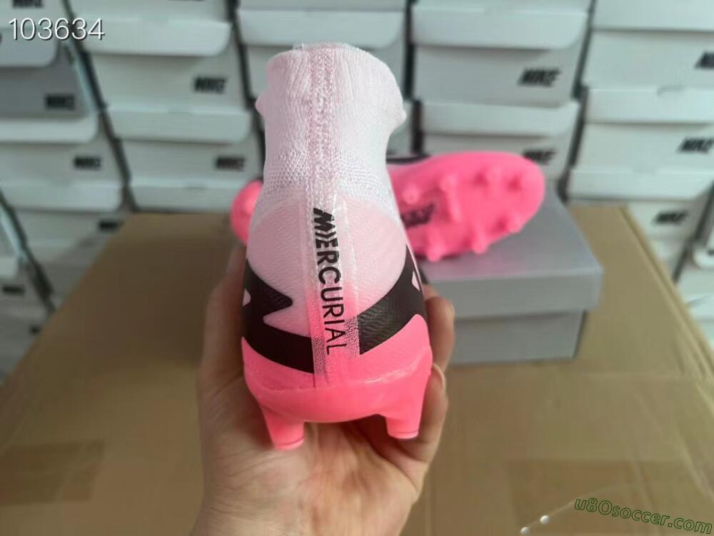 Nike Air Zoom Mercurial Superfly 9 Elite FG Artificial Grass Soccer Cleats - Pink/Black