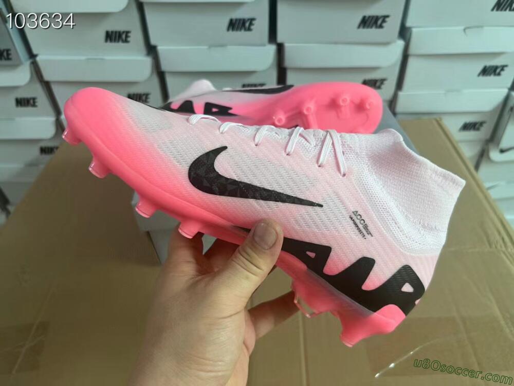 Nike Air Zoom Mercurial Superfly 9 Elite FG Artificial Grass Soccer Cleats - Pink/Black