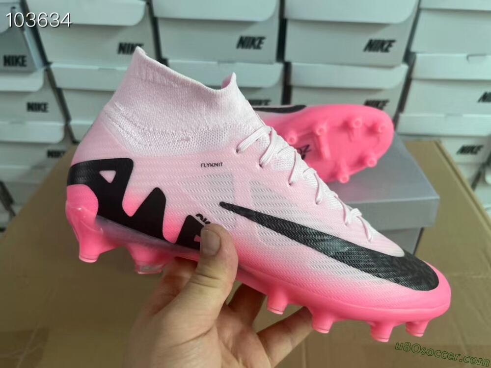 Nike Air Zoom Mercurial Superfly 9 Elite FG Artificial Grass Soccer Cleats - Pink/Black