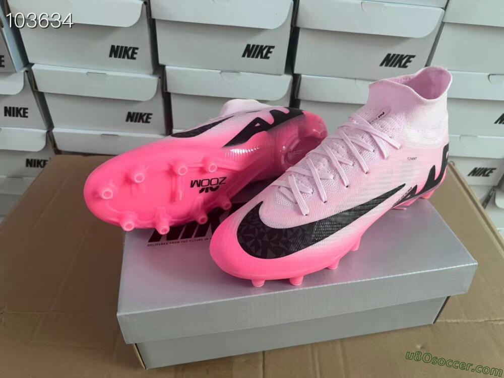 Nike Air Zoom Mercurial Superfly 9 Elite FG Artificial Grass Soccer Cleats - Pink/Black