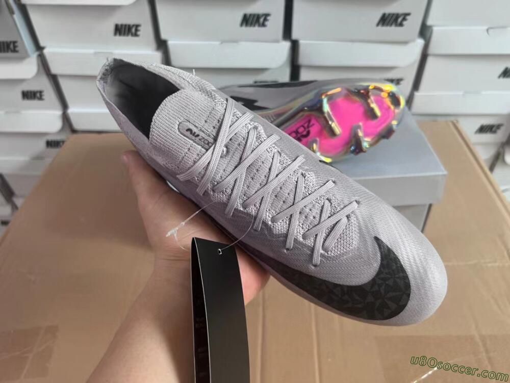 Nike Air Zoom Mercurial Vapor 15 Elite FG Firm Ground Soccer Cleats - Grey/Black/Gold