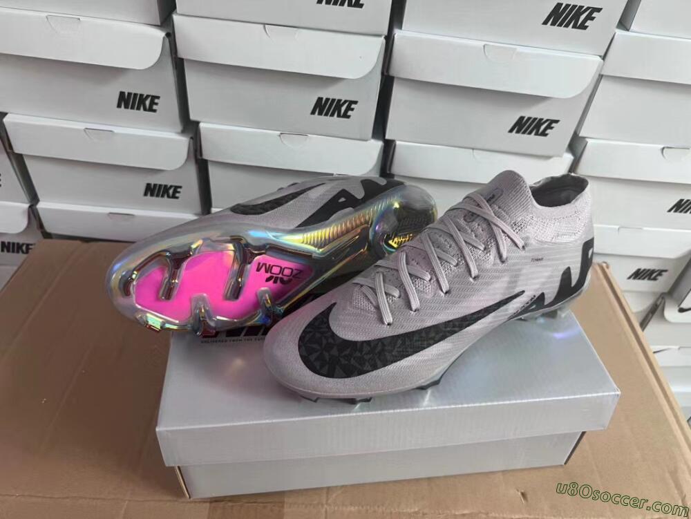 Nike Air Zoom Mercurial Vapor 15 Elite FG Firm Ground Soccer Cleats - Grey/Black/Gold