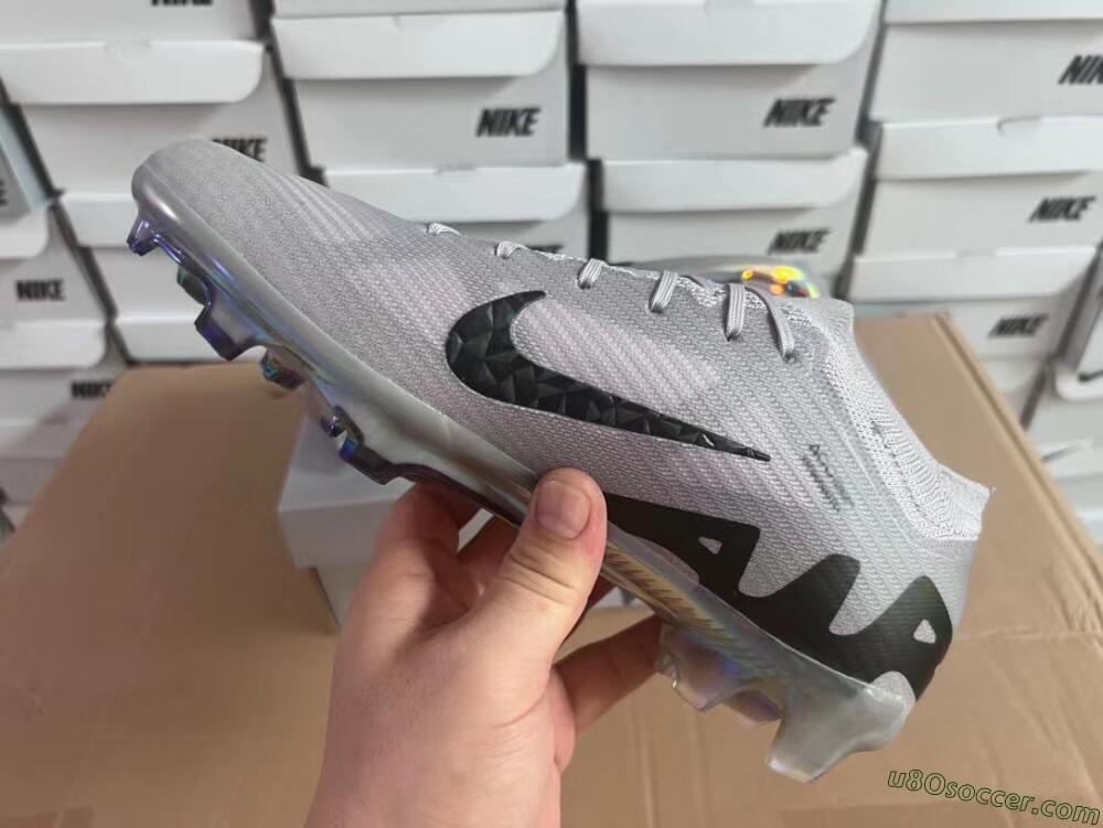 Nike Air Zoom Mercurial Vapor 15 Elite FG Firm Ground Soccer Cleats - Grey/Black/Gold
