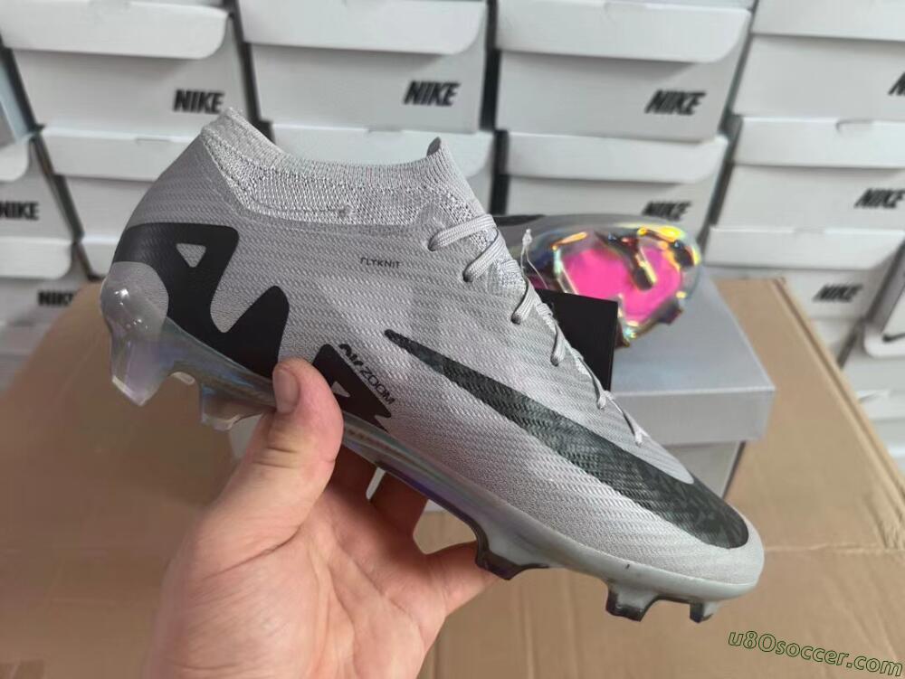 Nike Air Zoom Mercurial Vapor 15 Elite FG Firm Ground Soccer Cleats - Grey/Black/Gold
