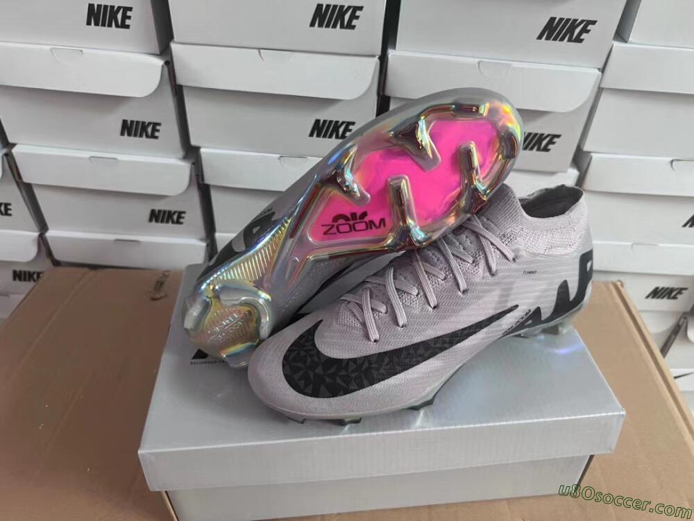 Nike Air Zoom Mercurial Vapor 15 Elite FG Firm Ground Soccer Cleats - Grey/Black/Gold