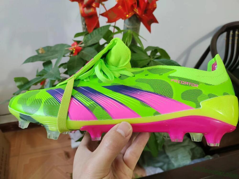 Adidas Predator Elite Foldover Tongue FG Firm Ground Soccer Cleats - Green/Pink/Purple/Yellow