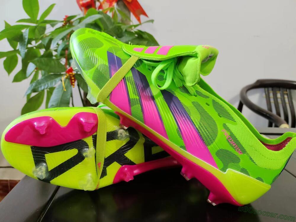 Adidas Predator Elite Foldover Tongue FG Firm Ground Soccer Cleats - Green/Pink/Purple/Yellow
