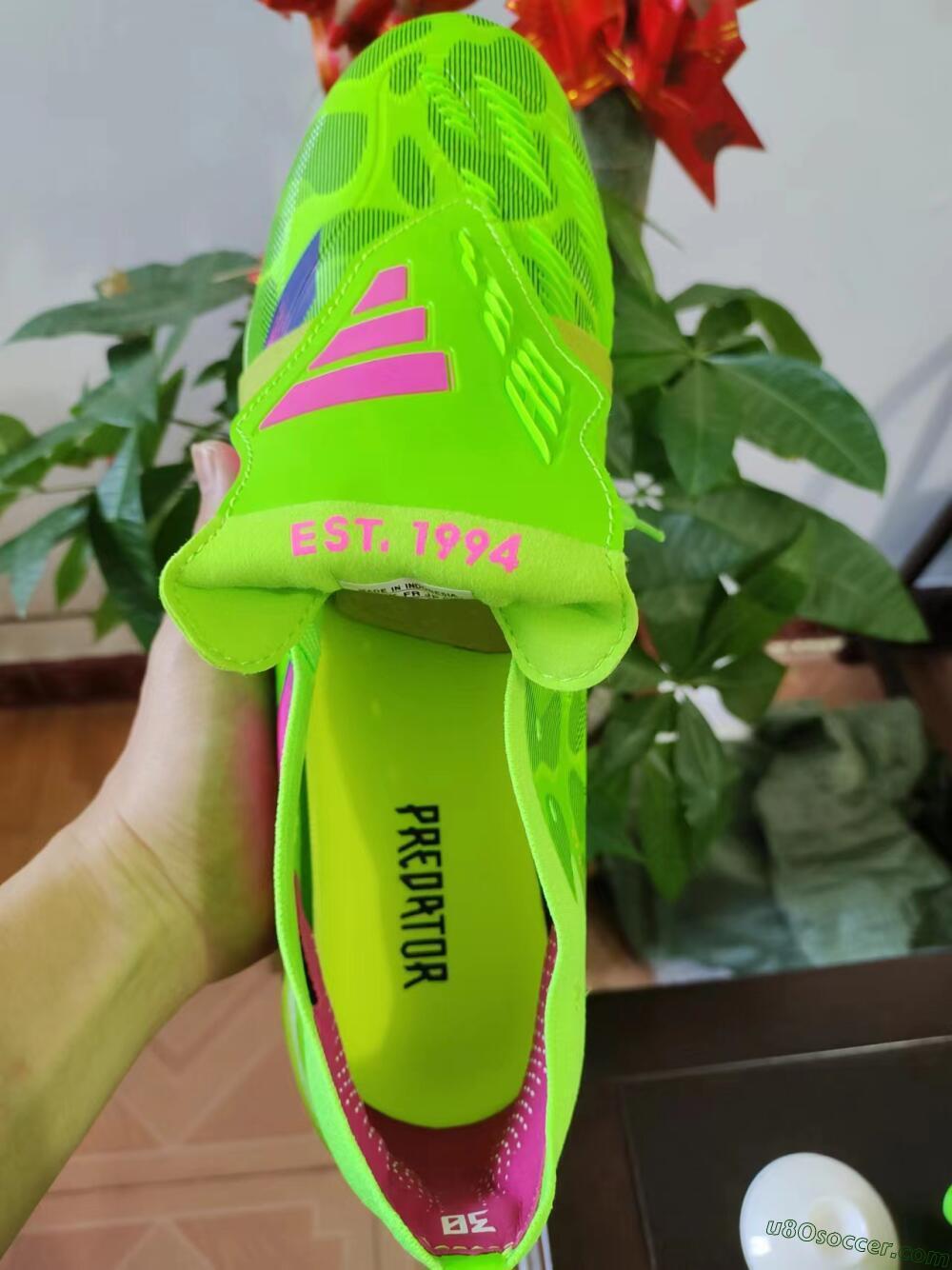 Adidas Predator Elite Foldover Tongue FG Firm Ground Soccer Cleats - Green/Pink/Purple/Yellow