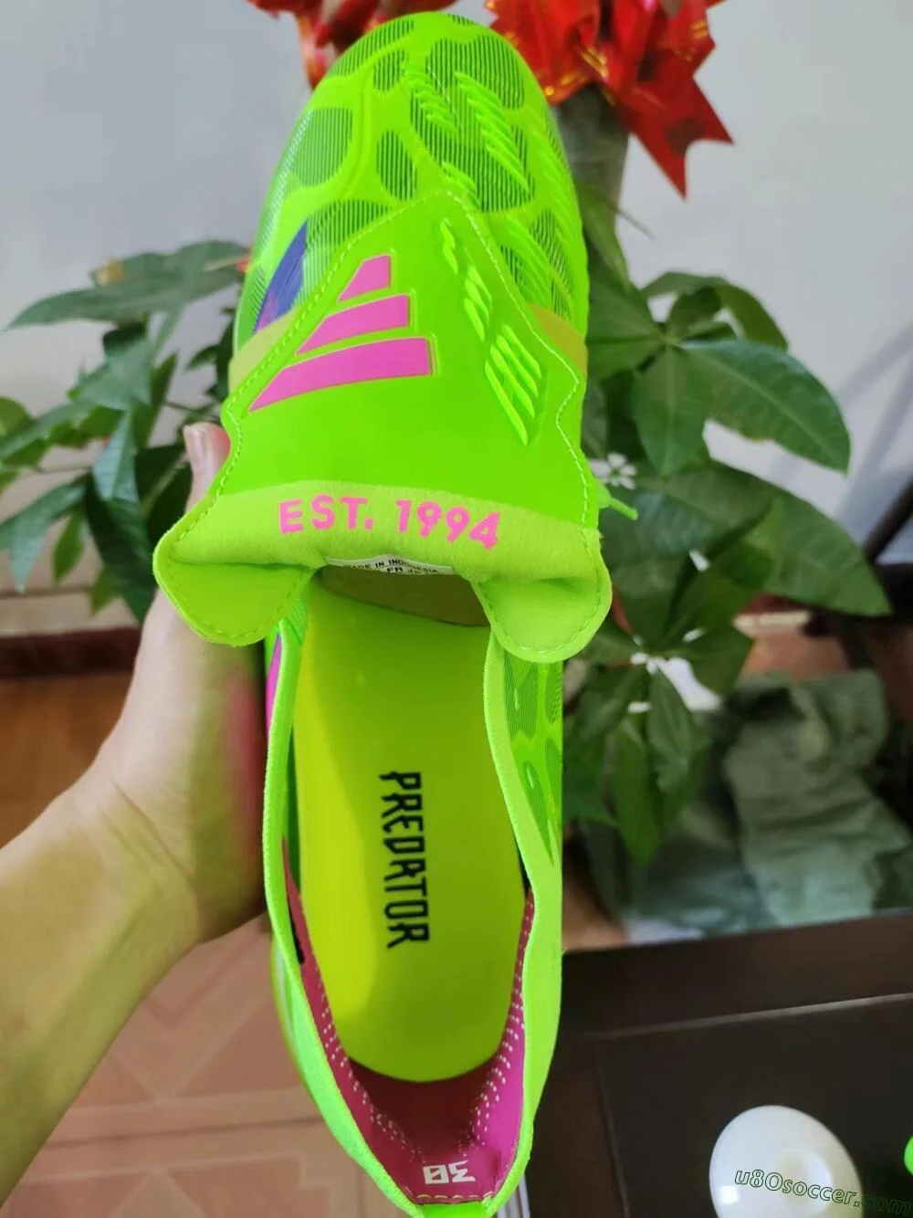 FG Firm Ground Soccer Cleats Green Pink Purple Yellow Colorway