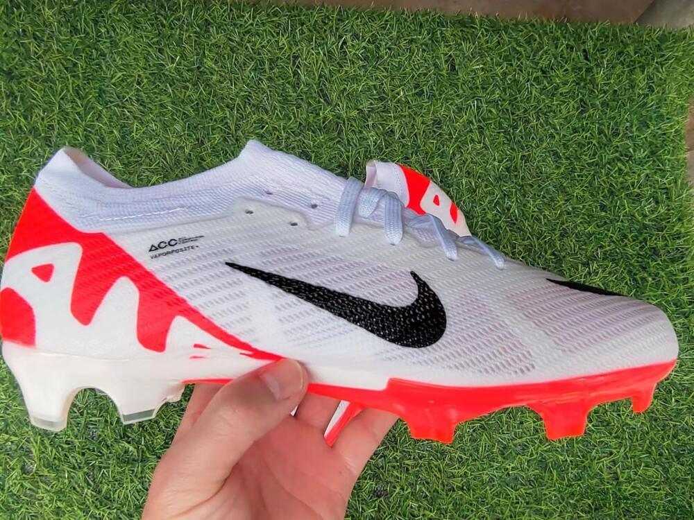 Nike Air Zoom Mercurial Vapor 15 Elite FG Firm Ground Soccer Cleats - White/Black/Red