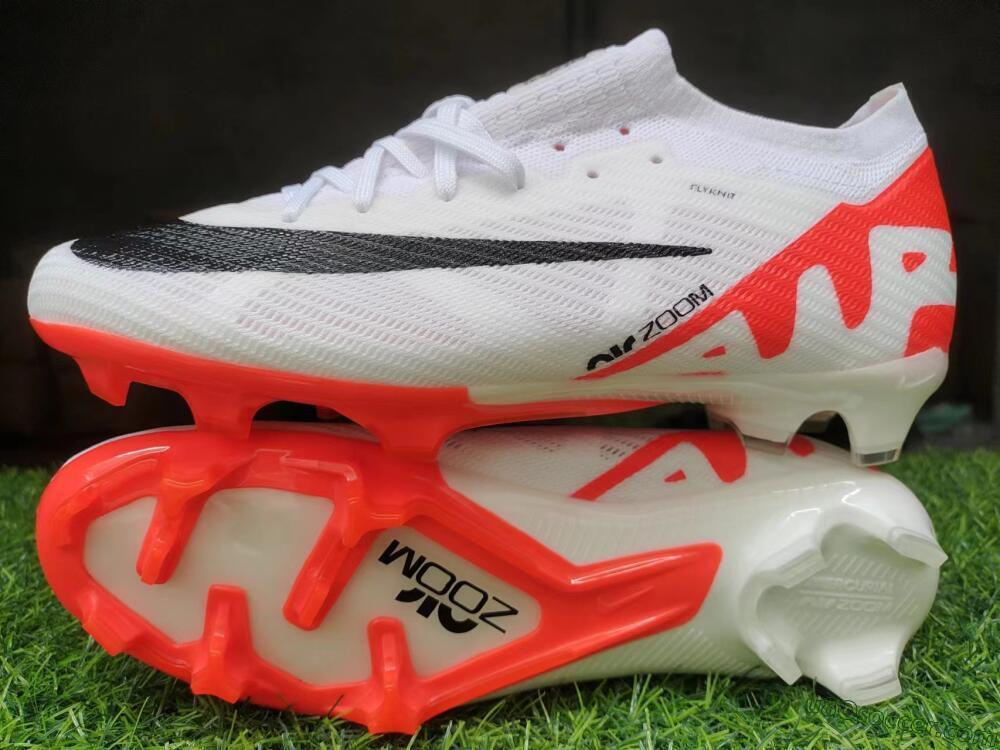 Nike Air Zoom Mercurial Vapor 15 Elite FG Firm Ground Soccer Cleats - White/Black/Red