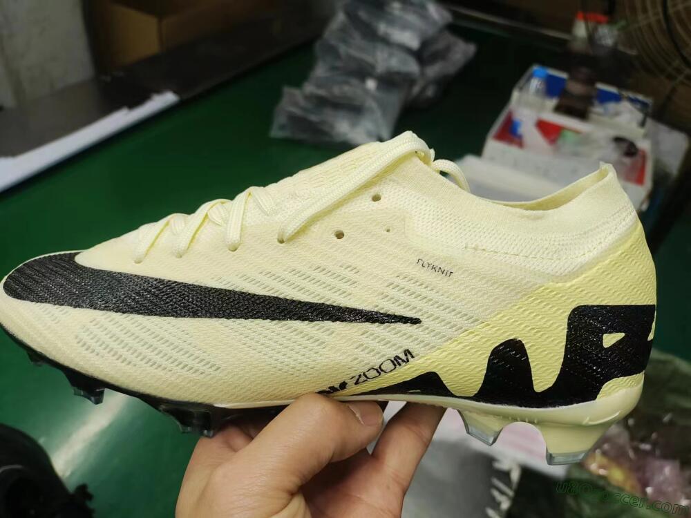 Nike Air Zoom Mercurial Vapor 15 Elite FG Firm Ground Soccer Cleats - Beige/Black