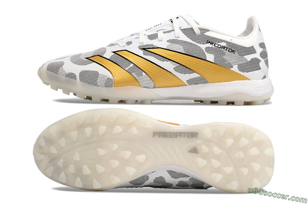 Adidas Predator 24 Elite TF Artificial Turf Soccer Shoes - Black/White/Gold 0