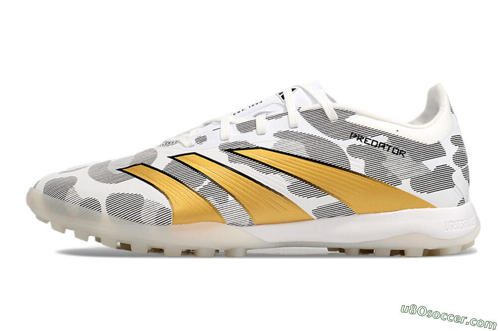 Adidas Predator 24 Elite TF Artificial Turf Soccer Shoes - Black/White/Gold 2