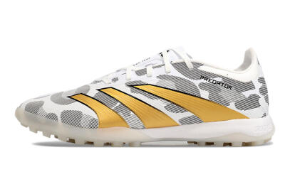 Adidas Predator 24 Elite TF Artificial Turf Soccer Shoes - Black/White/Gold