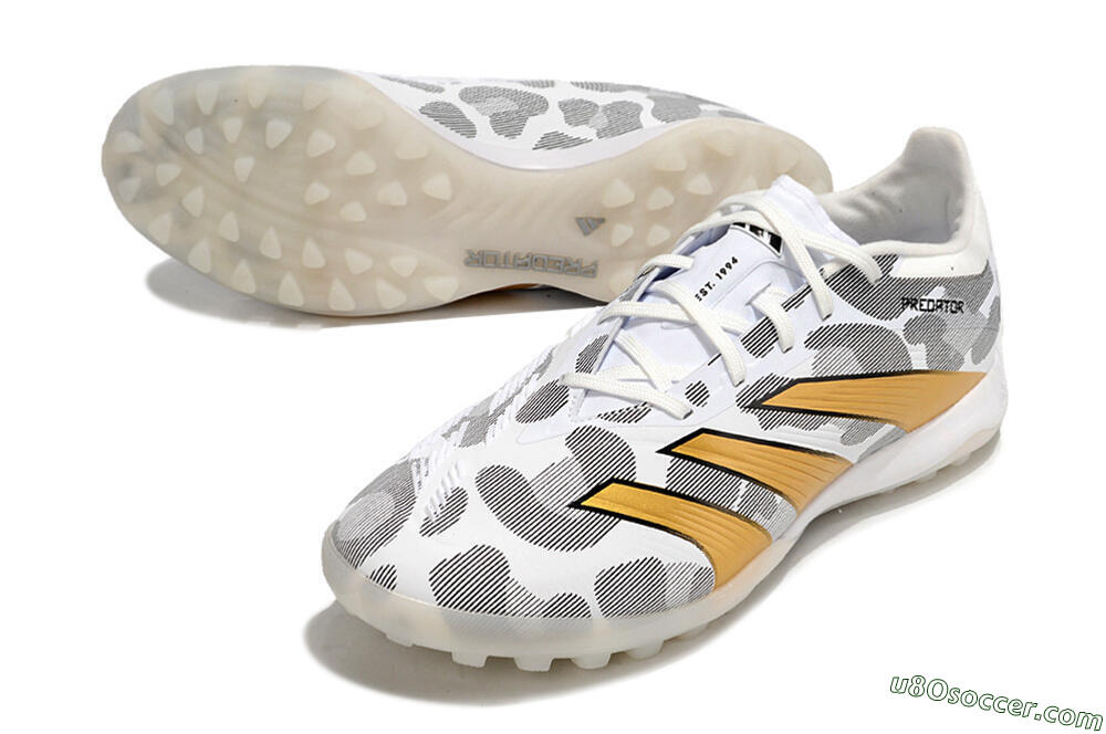 Adidas Predator 24 Elite TF Artificial Turf Soccer Shoes - Black/White/Gold 3