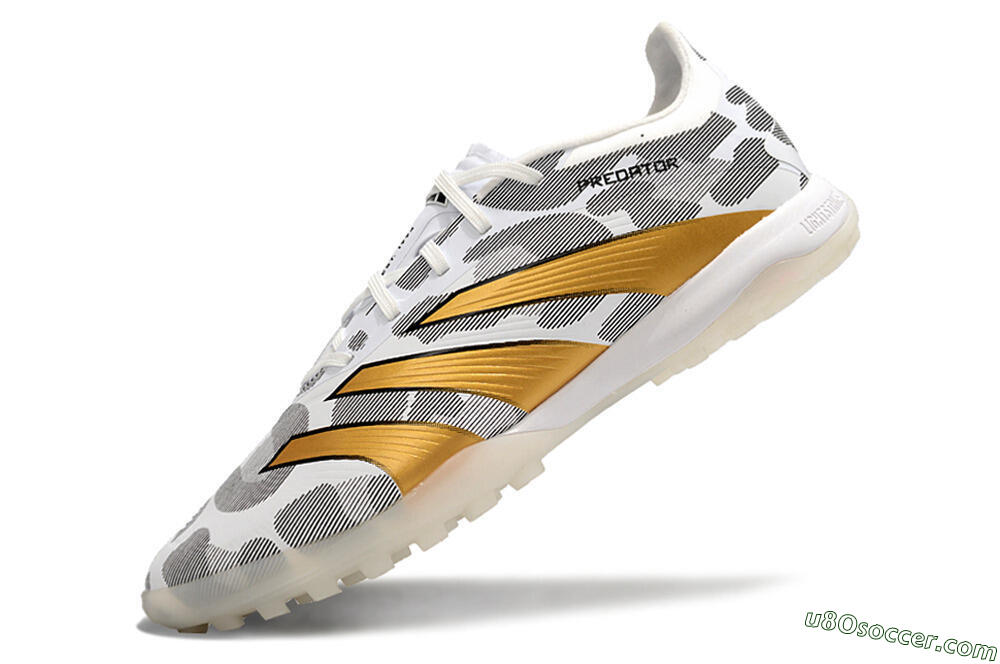 Adidas Predator 24 Elite TF Artificial Turf Soccer Shoes - Black/White/Gold 5