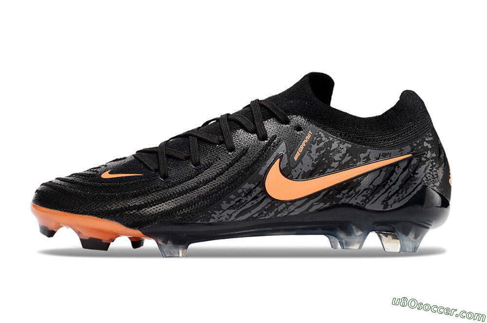 Nike Phantom Luna Elite NU FG Firm Ground Soccer Cleats - Black/Grey/Orange 2
