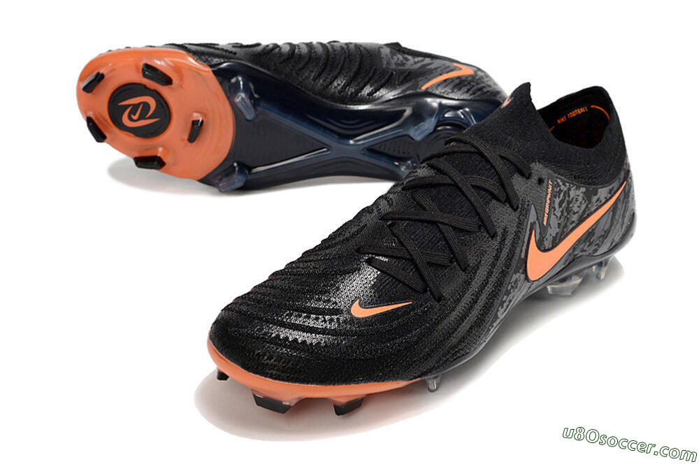 Nike Phantom Luna Elite NU FG Firm Ground Soccer Cleats - Black/Grey/Orange 3