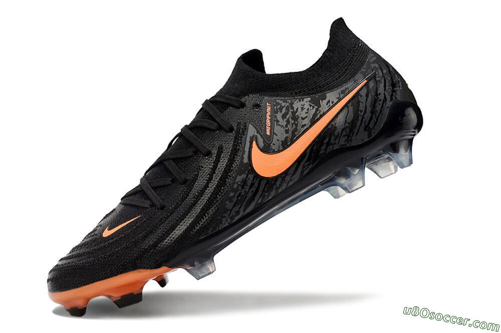 Nike Phantom Luna Elite NU FG Firm Ground Soccer Cleats - Black/Grey/Orange 5