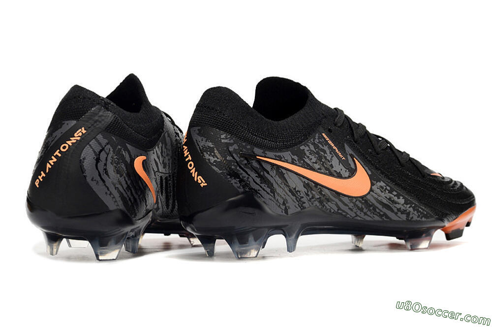Nike Phantom Luna Elite NU FG Firm Ground Soccer Cleats - Black/Grey/Orange 6