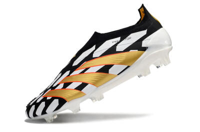 Adidas Predator 24 Elite Laceless FG Firm Ground Soccer Cleats - Black/White/Gold